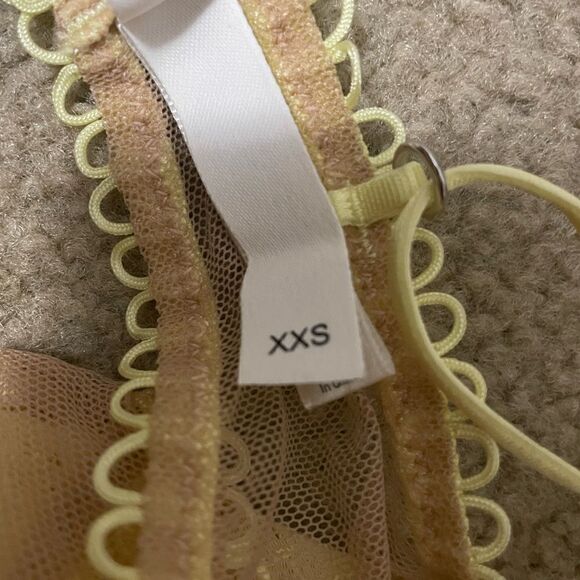 For Love & Lemons Yellow Faye Lace LL Bra XXS NWOT - Picture 7 of 8